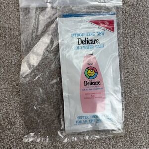 Vintage 70's Delicare Cold Water Wash Laundry Softener for Fine Washables SAMPLE